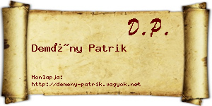 Demény Patrik névjegykártya