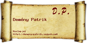 Demény Patrik névjegykártya